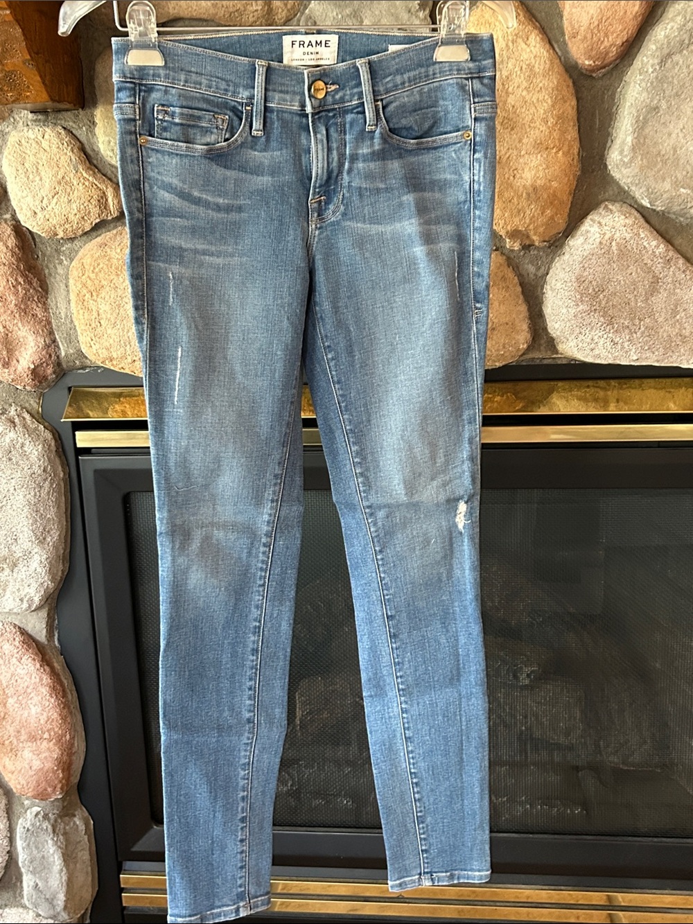 Frame Denim Distressed Skinny Ankle Jeans, Size 4/ 26
